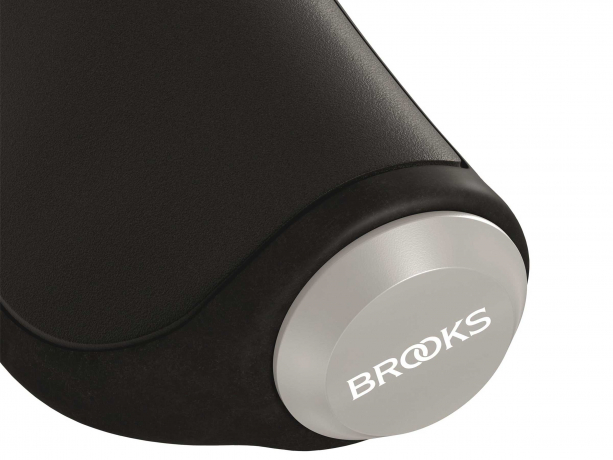 Brooks Ergonomic Leder Handvatten 130/100mm Zwart-Zilver